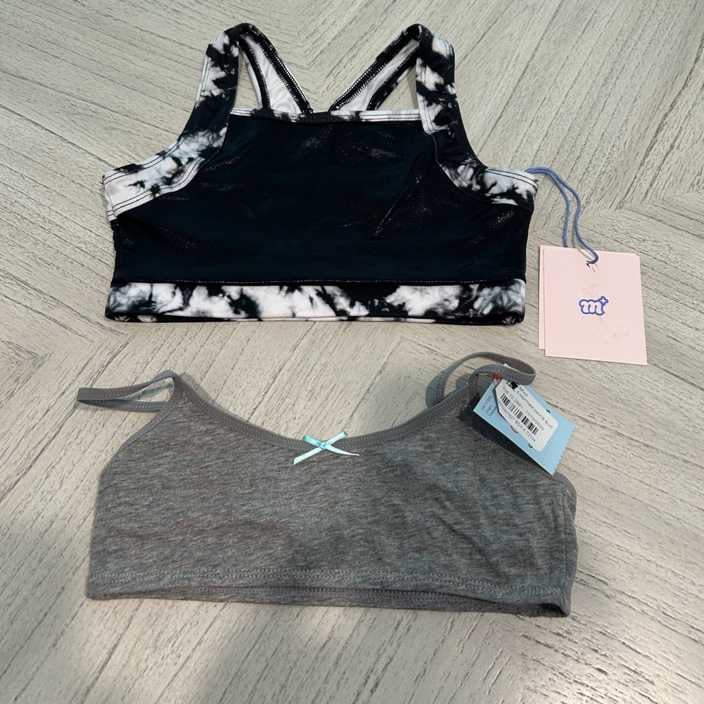 Lot of 2 Girls Bras (sports/beginner/training) Size Small 6/6X NWT